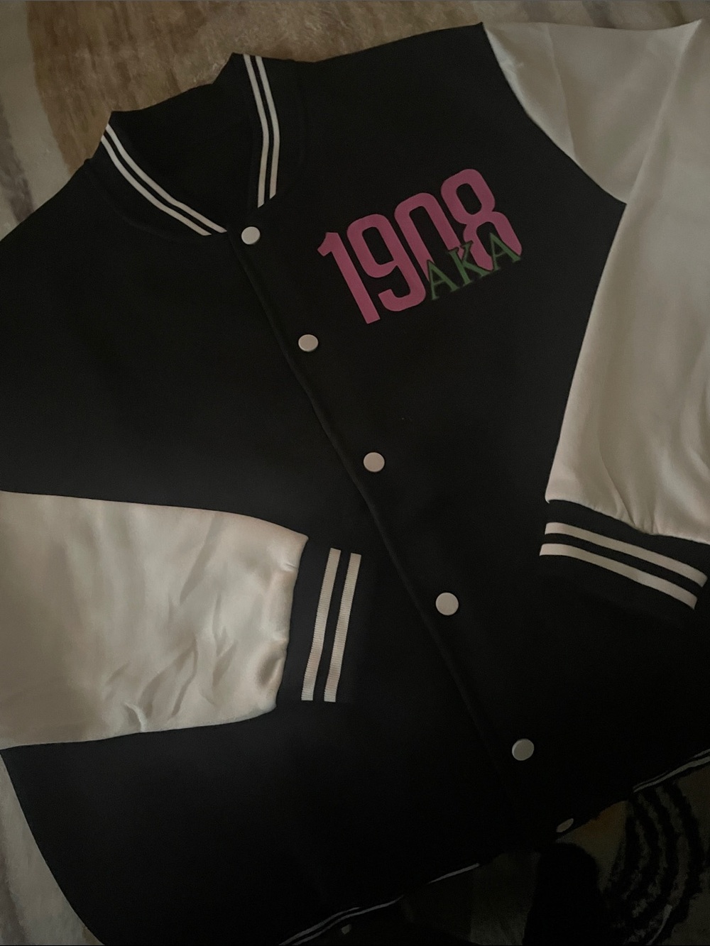1908 Black & White Varsity Jacket